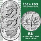 2024-PDS Roosevelt Dime - 3 Coin Set -  BU (P&D)  w/DCAM PROOF (S) - IN STOCK