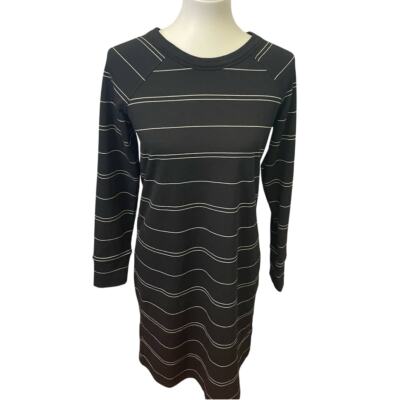 maurices t shirt dress New Maurices XS Long Sleeve Polyester Blend Striped Midi Crew Neck T-Shirt Dress