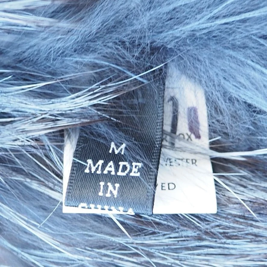 Chaleco con Capucha Linda Richards Genuino Plateado Piel de Zorro FK-67 Para Mujer Mediano (M) Foto 4 de 4