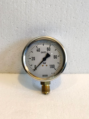 #ad WIKA LIQUID FILLED PRESSURE GAUGE 0 100 BAR EN837 1 0 t0 100bar $149.00