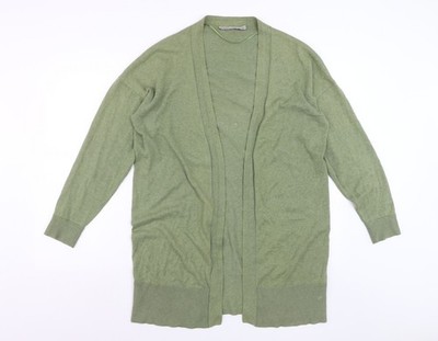 Oasis Damen Strickjacke grün lang Baumwolle Größe S