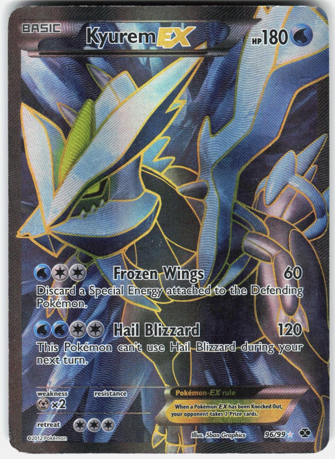 Pokemon Kyurem EX 96/99 Ultra Rare Next Destinies Pokemon Lightly Played