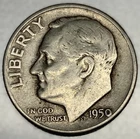1950-P Roosevelt Dime - Circulated Condition - 90% Silver - US Coin - 2923