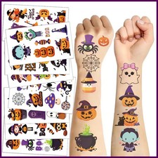 10 Sheets Halloween Pumpkins Tattoo Sticker Temporary Fake Tattoo Arm Hands Body