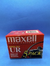 Maxell UR90 Audio Cassette Tapes Normal Bias Recordable 90 min 5-Pack