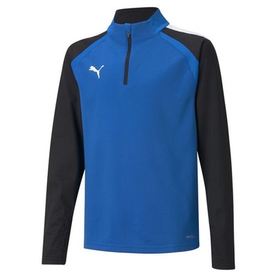 Puma teamLIGA 1/4 Zip Top Fußballshirt Kinder blau schwarz