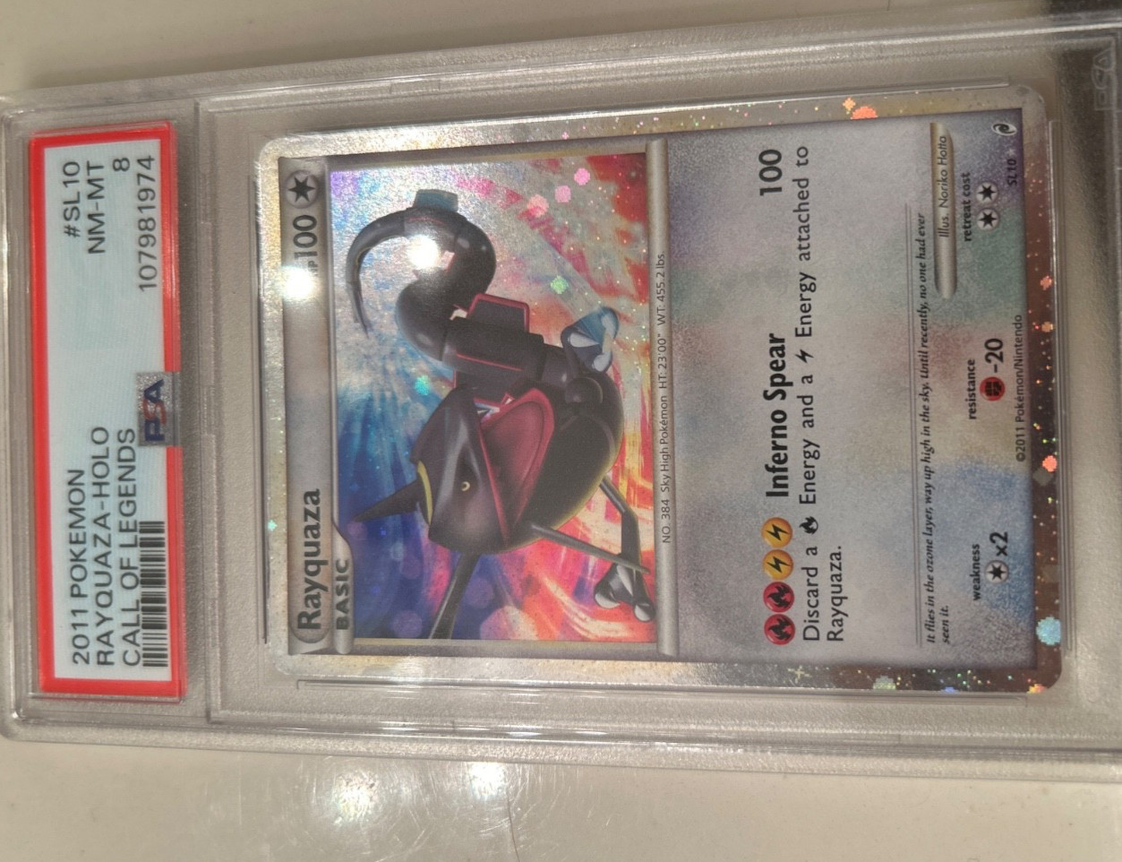 Pokemon Call of Legends Rayquaza Shiny Holo SL10 PSA 8 English 2011