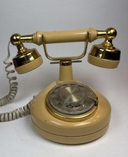 Western Electric French Style Princess Rotary Dial Telephone Beige/Gold No Cord