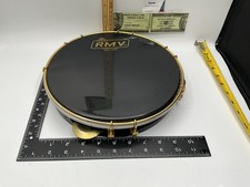 Tambourine, Percussion Musical Instrument , RAUL By RMV  10&rdquo; Round Black & Gold