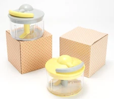 Kuhn Rikon 2-Cup Pull Chops Set of 2 with Gift Boxes GREY/YELLOW K48049 NEW