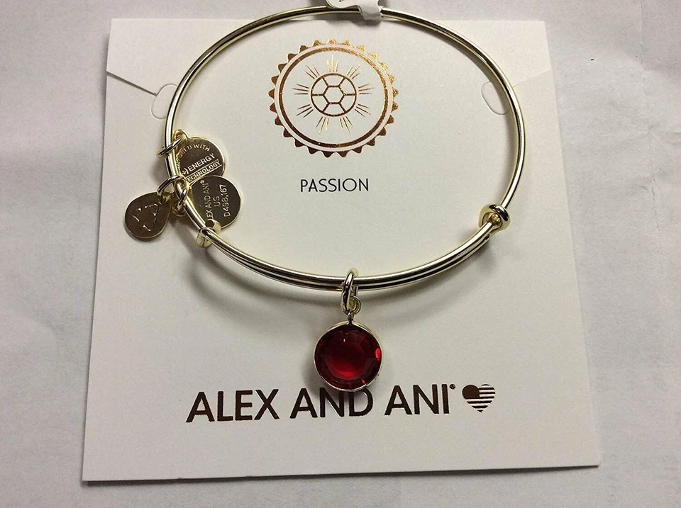 Alex and Ani July Color Code Siam Bangle Bracelet Shiny Gold NWTBC - Image 2 of 4