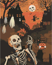 Skull Paint by Numbers Kits for Adults - Painting by Numbers Kit Halloween, Hall