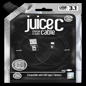 Juice 2 m USB/USB-C Datenübertragungskabel für Ladegerät Computer Handy Hart D