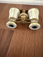 Vintage Lemaire Paris Mother of Pearl Brass Opera Glasses Binoculars