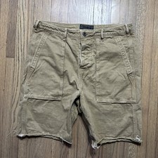 Vintage Abercrombie Fitch Cargo Shorts 34 Mens Size 32 Coyote Brown Button Fly