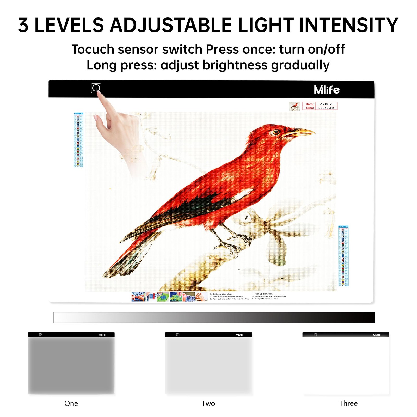 Mlife A2 LED Light Pad for Diamond Art Painting Light Board with 3 Brightness...