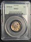 New Listing1918 D Buffalo Nickel PCGS MS-62 OGH PQ+ TONED