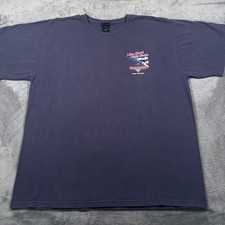 Vintage Harley Davidson Cafe T-Shirt Men XL Navy Blue Cotton Live Hard Ride Easy