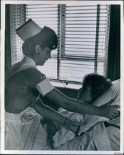 1964 Hospital Nurse Patient Care June 8X10 Historic Vintage Press Photo