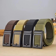 Mens Ratchet Belt Nylon Web Belts for with Automatic Slide Buckle Tactical Belt