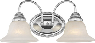 Edgemont 2-Light Wall Sconce in Chrome with White Alabaster Glass