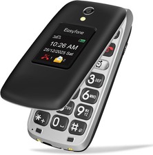 Easyfone Prime A1 Pro 4G LTE Unlocked Flip Phone for Seniors SOS Black