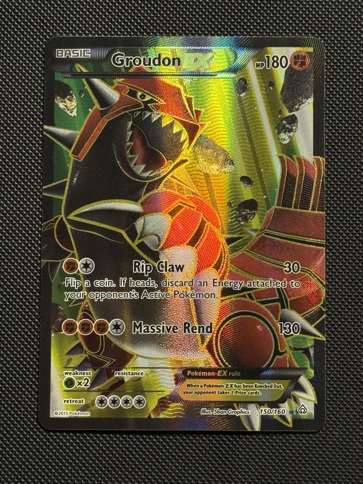 Pokémon Groudon EX Full Art Holo Ultra Rare Card XY Primal Clash 150/160 VLP/NM