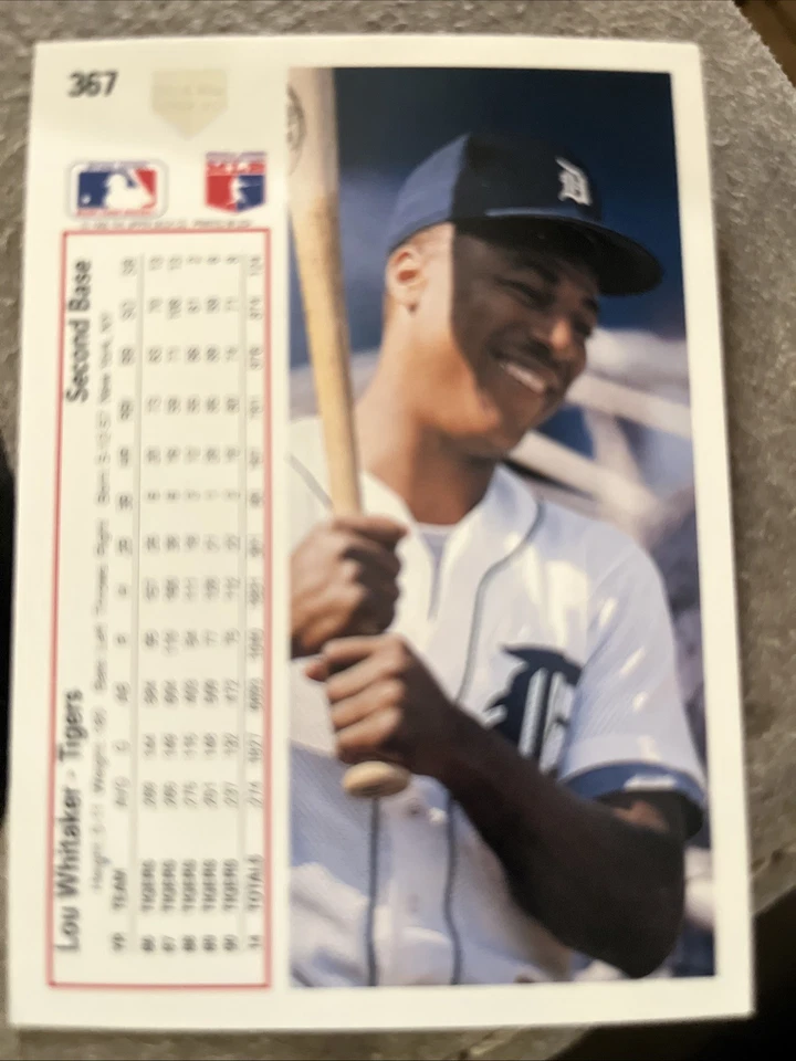 1991 Upper Deck - Lou Whitaker #367 1990 Hologram - Image 2 of 2