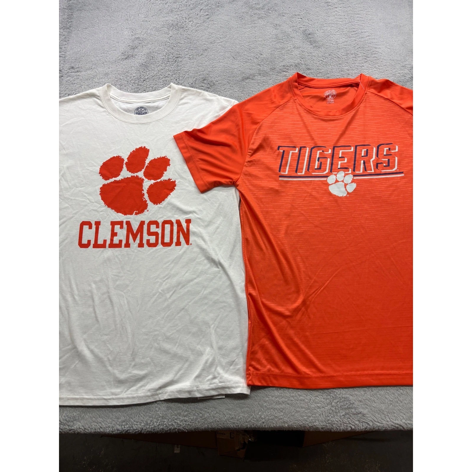 Lot of 2 Clemson Tigers Men's Rivalry Threads T-Shirt Bundle White Orange Size M