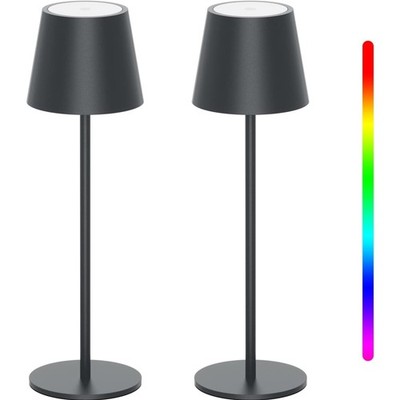 LED Tischlampe dimmbar RGB Akku kabellos Aluminium