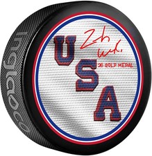 Zach Werenski Team USA Signed 2026 Olympic Hockey Puck with 