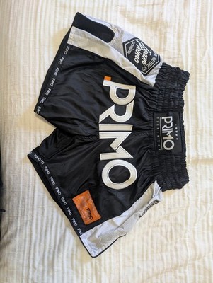 PRIMO PRIMO x Muay Thai Men's Muay Thai Shorts Black/White Size S