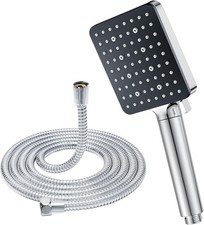 High Pressure Black Shower Head 6 Spray Modes Water-Saving Chrome Universal Fit