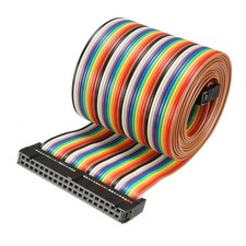 IDC Rainbow Wire Flat Ribbon Cable 40 Pins 148cm Length 2.54mm Pitch Type-B