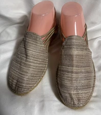 Toni Pons Nuria Closed Toe Espadrille Slingback Sandals Metallic Tan Gold Sz 9