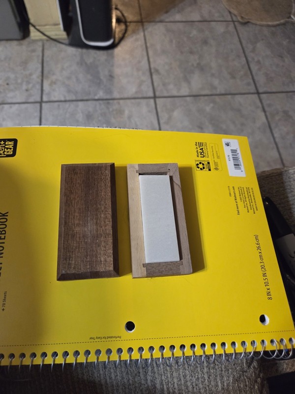 Translucent Hard  Arkansas Knife Sharpening Stone  3X 1 X 1/2 In Walnut Box 