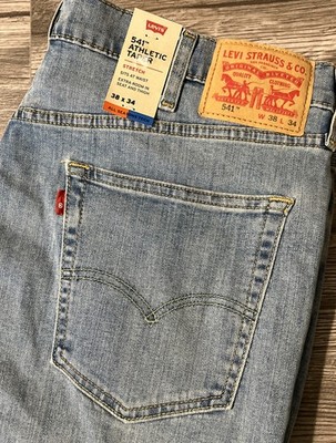 Levi s 541 Athletic Taper Stretch Light Wash All Seasons Tech Jeans Sz 38x34 NWT