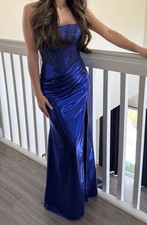 Stella Couture Atelier Dress Sz 2 Formal Blue Ball Gown Prom Quince Embellished