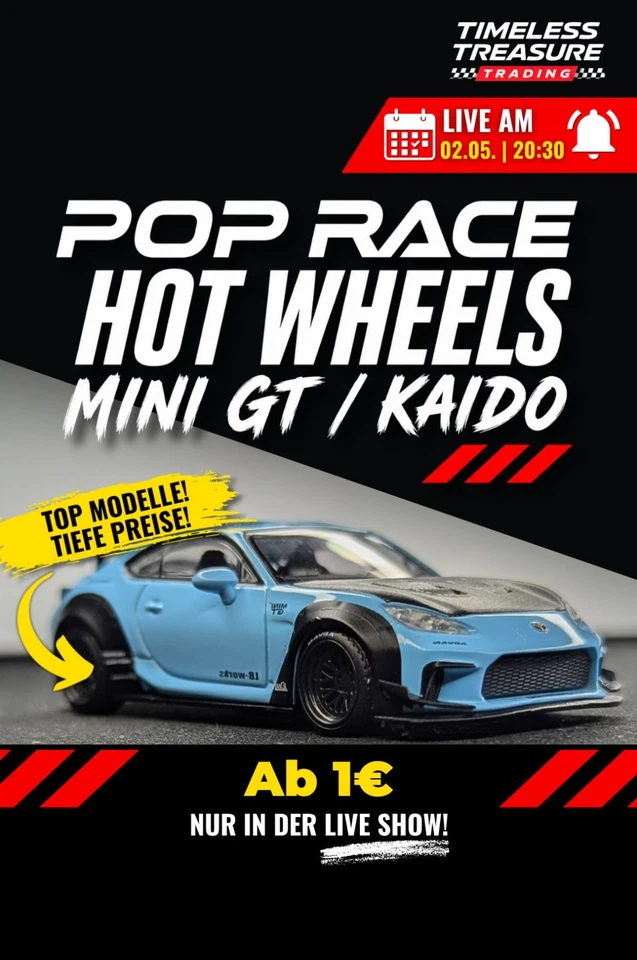 Hot Wheels, Kaido, Pop Race🔥 Jetzt Live AB 1€💥 - Modelcar Samstag