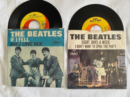The Beatles  7" lot:  If I Fell and Eight Days a Week MISPRESS MISPRINT