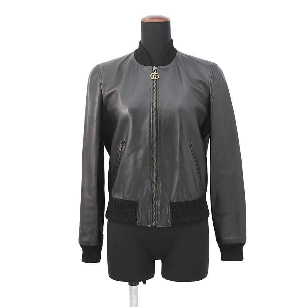 Gucci — GUCCI Blouson Size 36 Exterior/Lambskin、Lining/Silk100% Black 659238