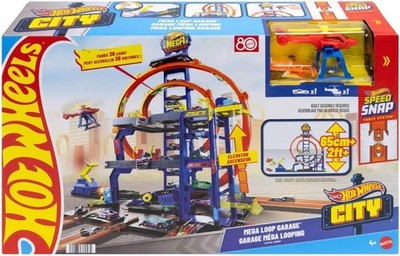 Hot Wheels Speed Snap City Mega Loop Garage Track Set | eBay