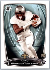 2014 Bowman 63 Brandon Coleman Rookies   RC New Orleans Saints Football Card