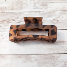 Vintage Hair Clip / Hair Claw Clip Brown Animal Print