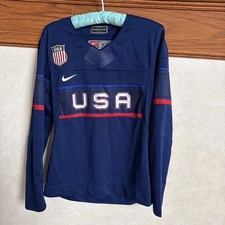 Nike 2022 Team USA Winter Olympics Blue Hockey Jersey Size XS
