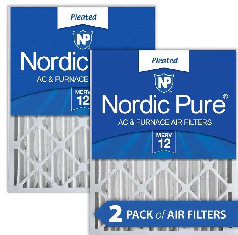 Nordic Pure 20x24x4 (3 5/8) Pleated MERV 12 Air Filters 2 Pack