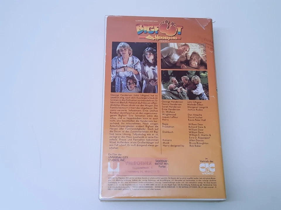 Bigfoot und die Hendersons 1987 VHS German PAL CIC Video Großbox John Lithgow - Bild 2 von 4