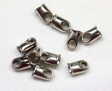 End Caps for Kumihimo, Bead Crochet, Beaded Ropes, Leather and Cord-Silver-5 prs