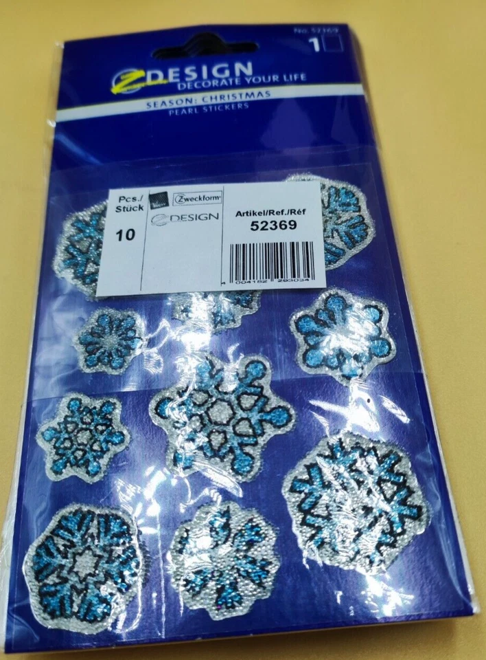 Avery Z-Design Zweckform 100 Pack Creative Sticker Glitzer Schnee Flocken - Bild 2 von 4