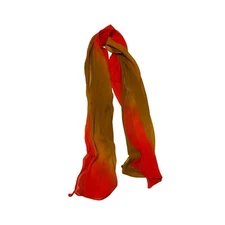 #4881 Lighweight large brown long red scarf 80x30